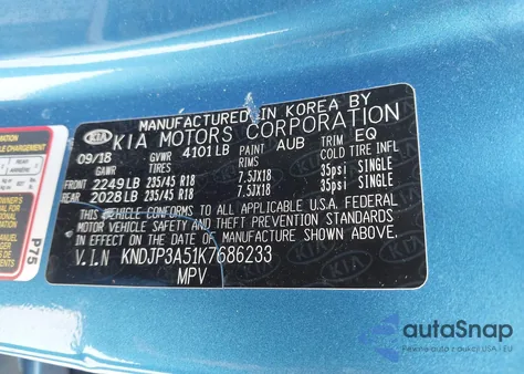 2019 Kia Soul + z USA, uszkodzony, nr VIN KNDJP3A51K7686233